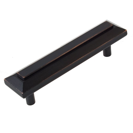 Gliderite Hardware 3 in. Center to Center Oil Rubbed Bronze Grooved Rectangle Cabinet Pull - 4362-ORB, 5PK 4362-ORB-5